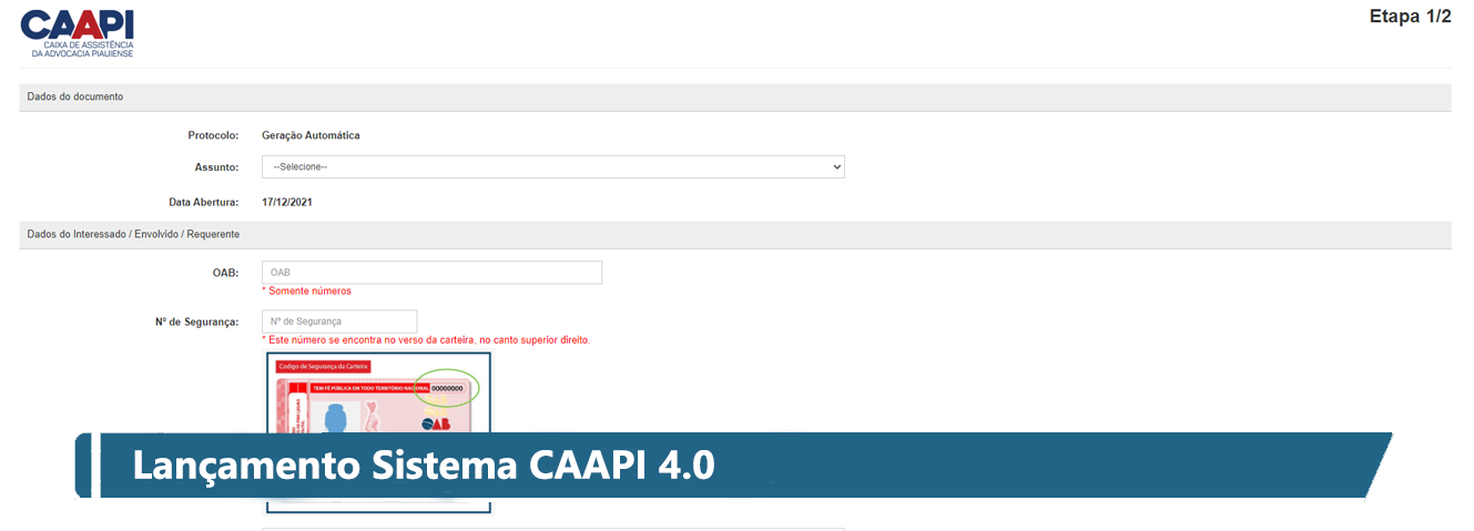 Lançamento Sistema CAAPI 4.0
